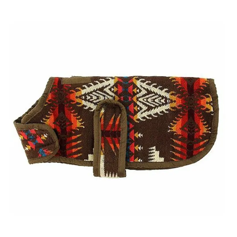 Handmade Brown Southwestern Wool Blanket Pet Dog Coat