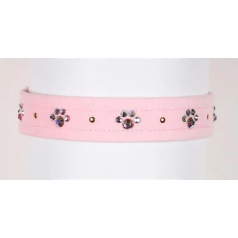 Wide 5/8" Crystal Paws Dog Collar - Susan Lanci