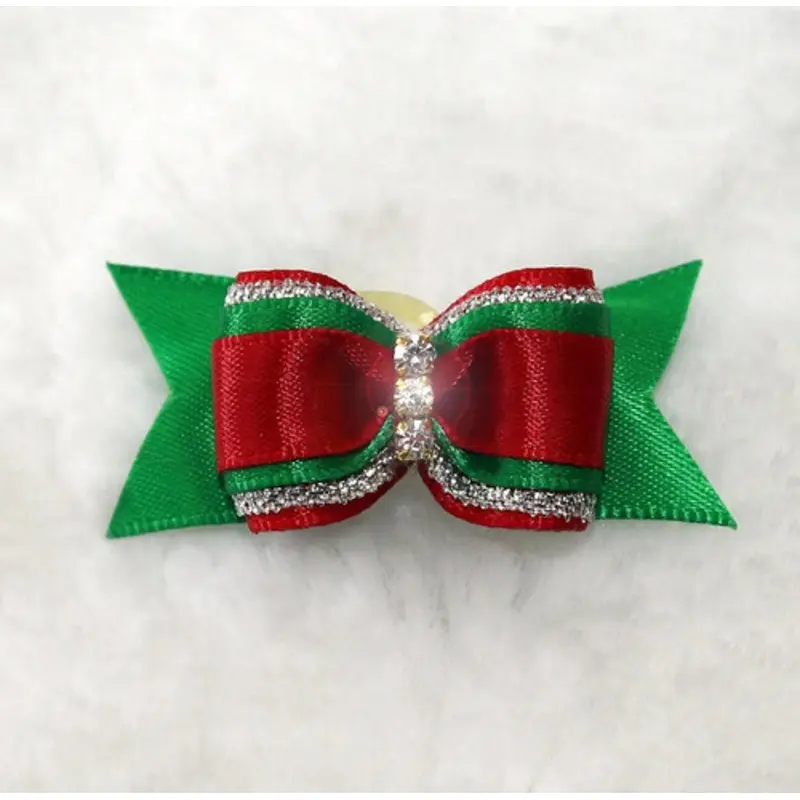 Christmas Three Crystal Bow by Hello Doggie