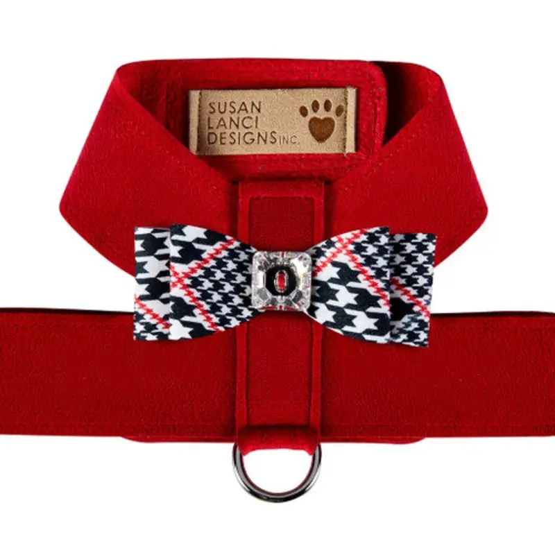 Classic Glen Houndstooth Big Bow Tinkie Harness - Choose Color