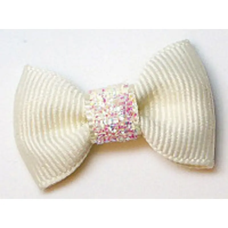 Dog Hair Bow Barrette - Precious Cream Alligator Clip