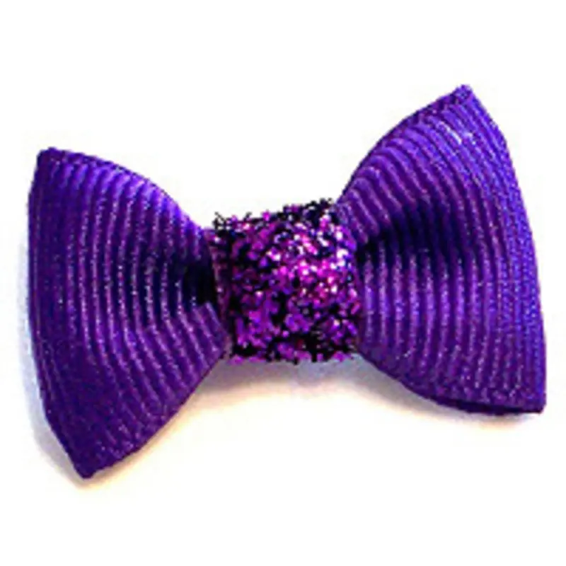 Dog Hair Bow Barrette - Precious Purple Alligator Clip
