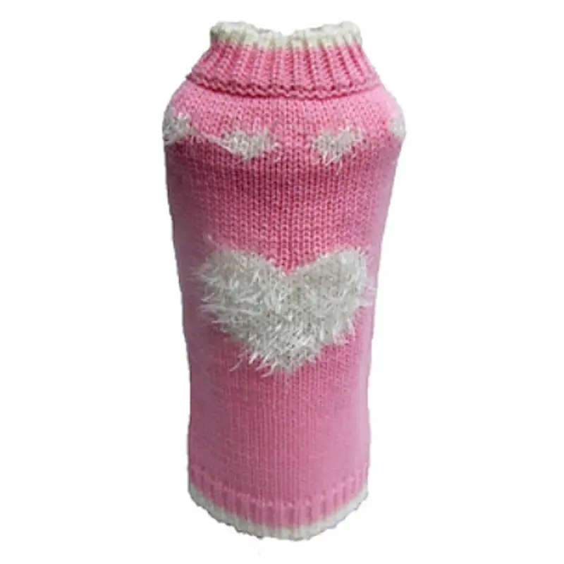 Pink Fluffy Sweetheart Dog Sweater 6