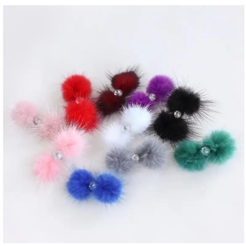 Pom Pom Furry Dog Barrettes by Hello Doggie Blue
