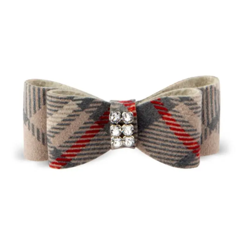 Scotty Plaid Giltmore Dog Hair Bow Barrettes  - More Colors TW   1 X 3/8
