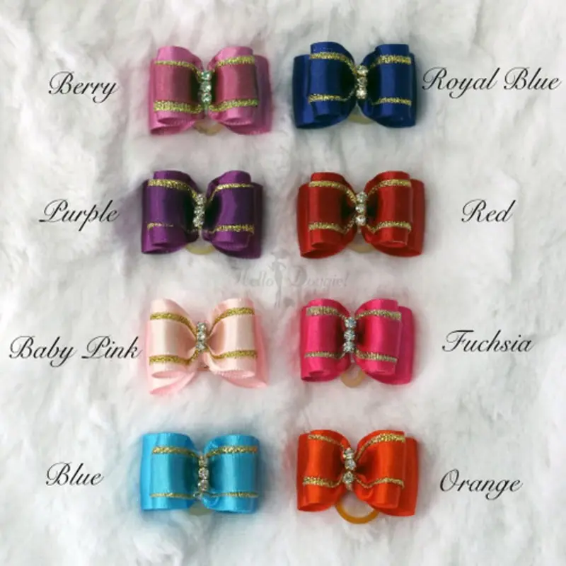 Three Crystal Bow by Hello Doggie Berry