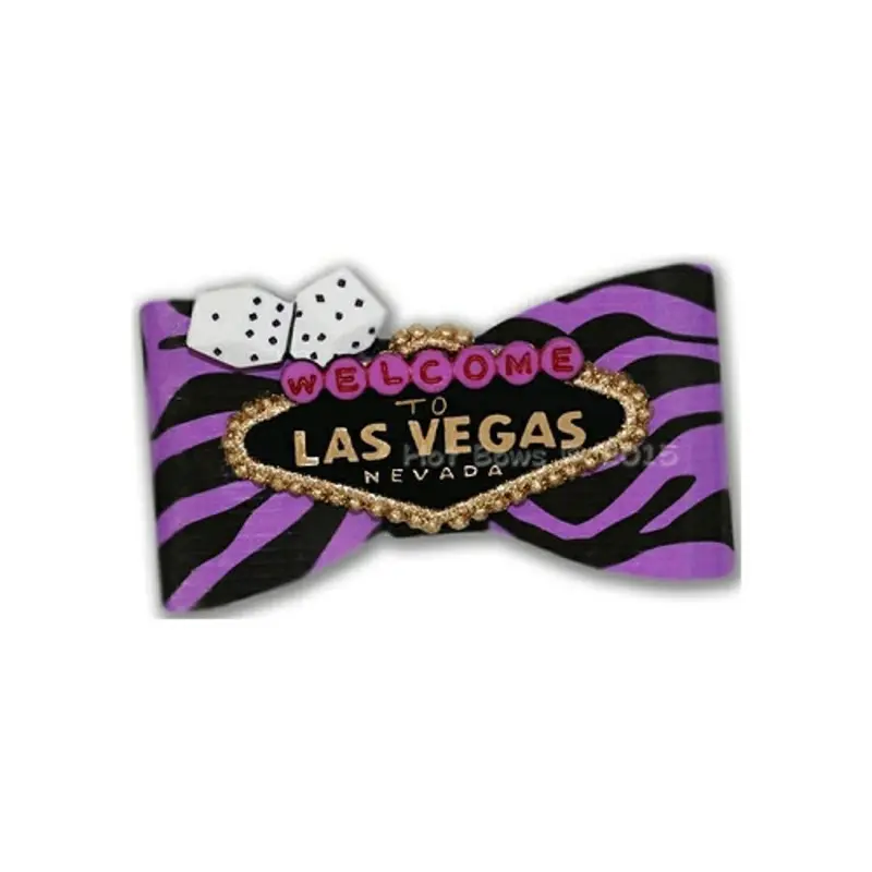 Vegas Baby Dog Bow Barrette -Larger Dogs Alligator Clip