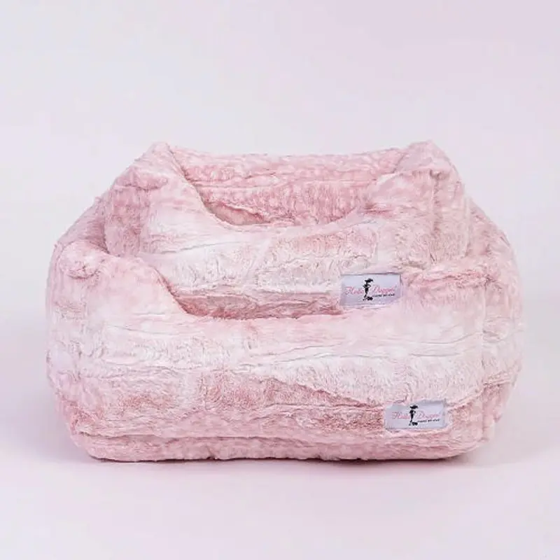 Designer Cashmere Dog Bed - Pink Fawn Small