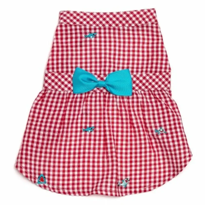 Red Gingham Chomp Pet Dog Dress - Small - Big Dog