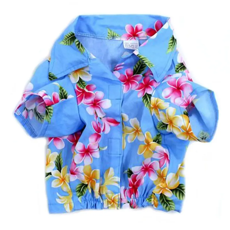 Aqua Blue Hawaiian Dog Shirt XXS