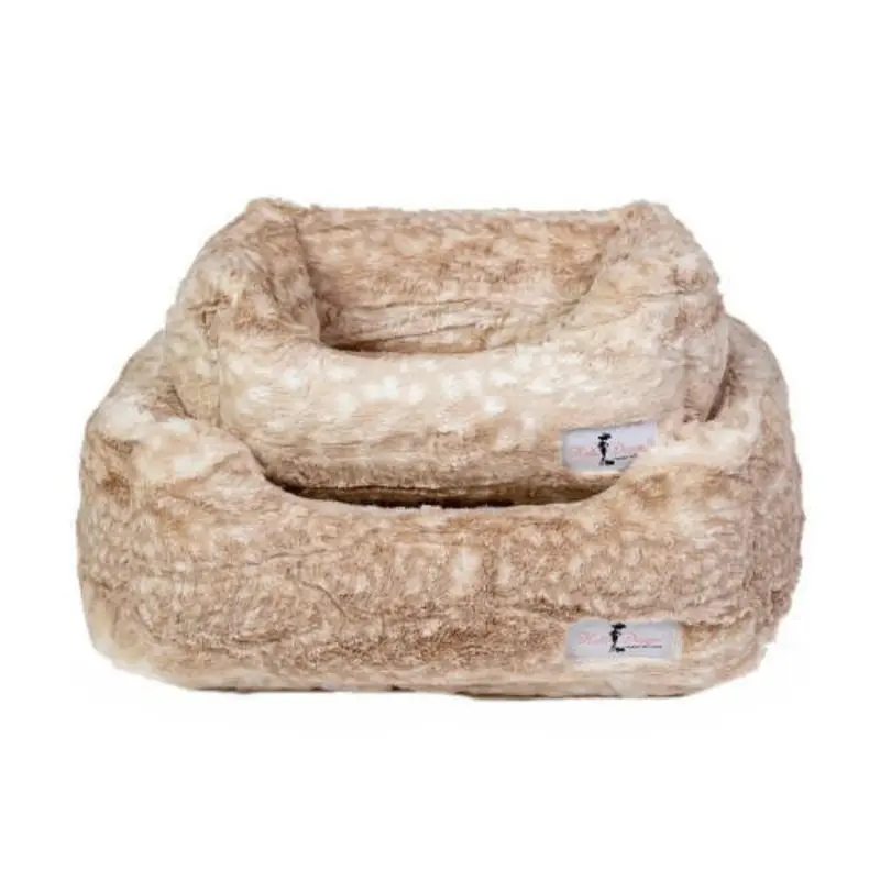 Designer Cashmere Dog Bed - Gold Fawn Small
