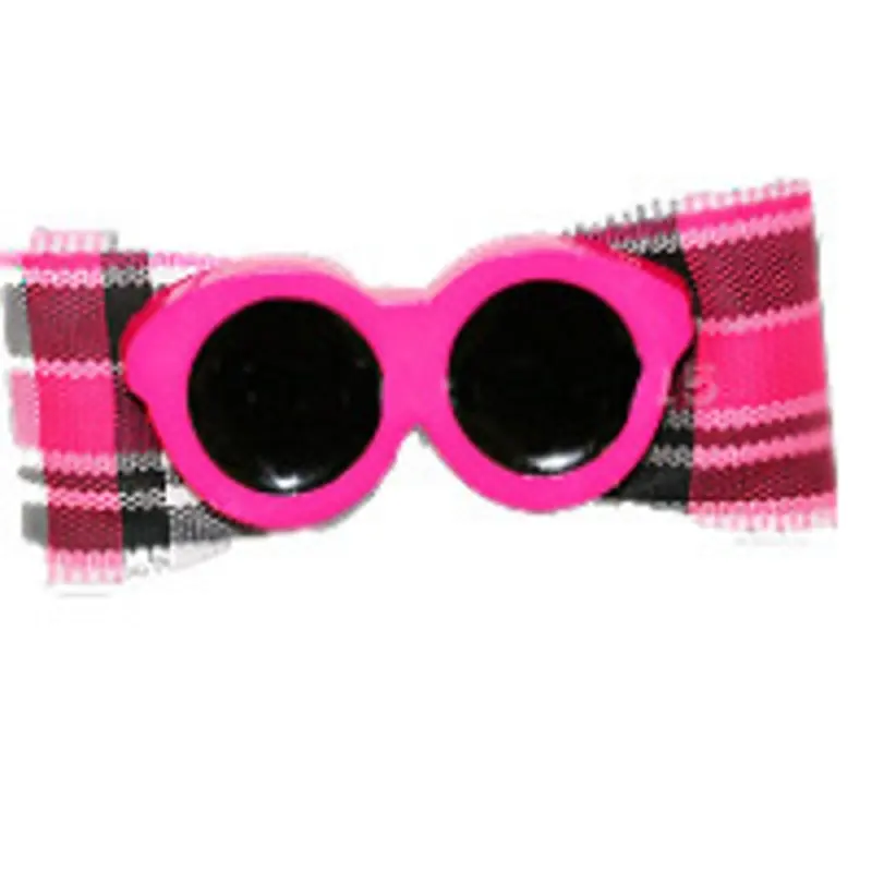 Dog Bow Barrette  - Pink Sunglasses Bands