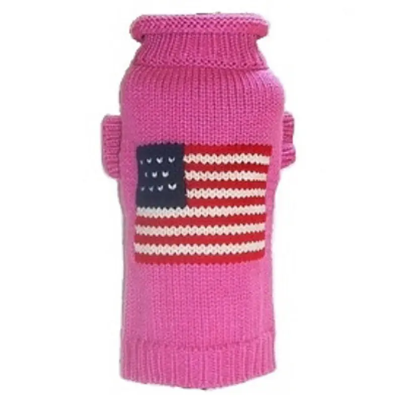 Pink Patriotic Pup Dog Sweater 6
