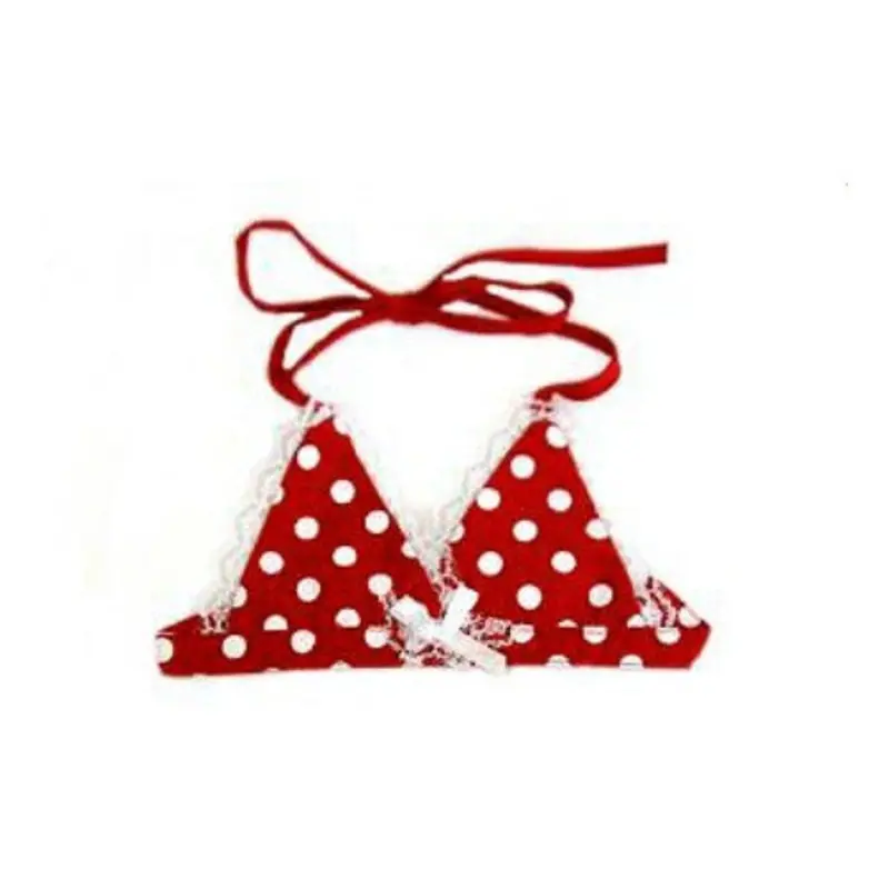Dog Bikini Top - Red & White Polka Dot M