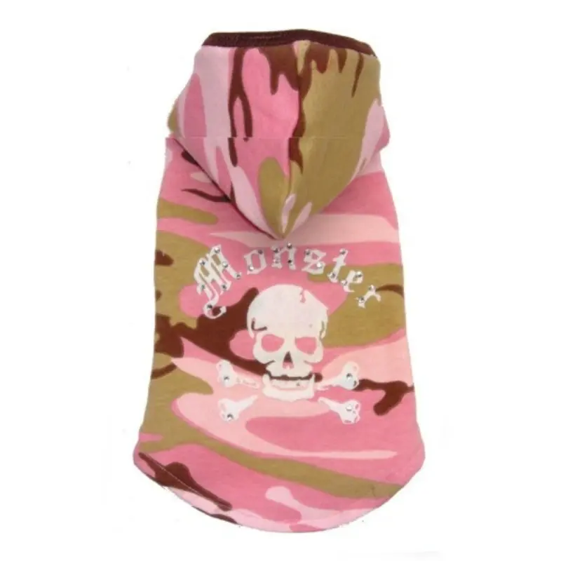 Monster Pink Camo Dog Hoodie by Hip Doggie - Size Large Large