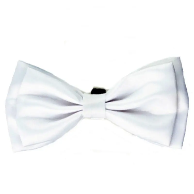 White Satin Dog Bow Tie Small