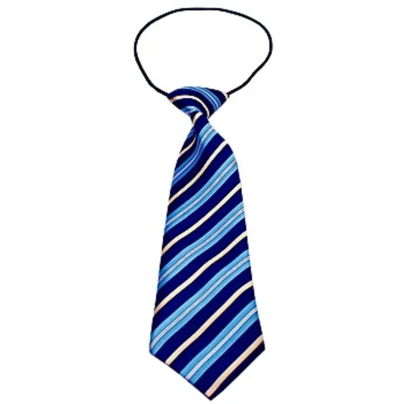 Big Dog Neck Ties - Blue & Khaki Stripe One Size