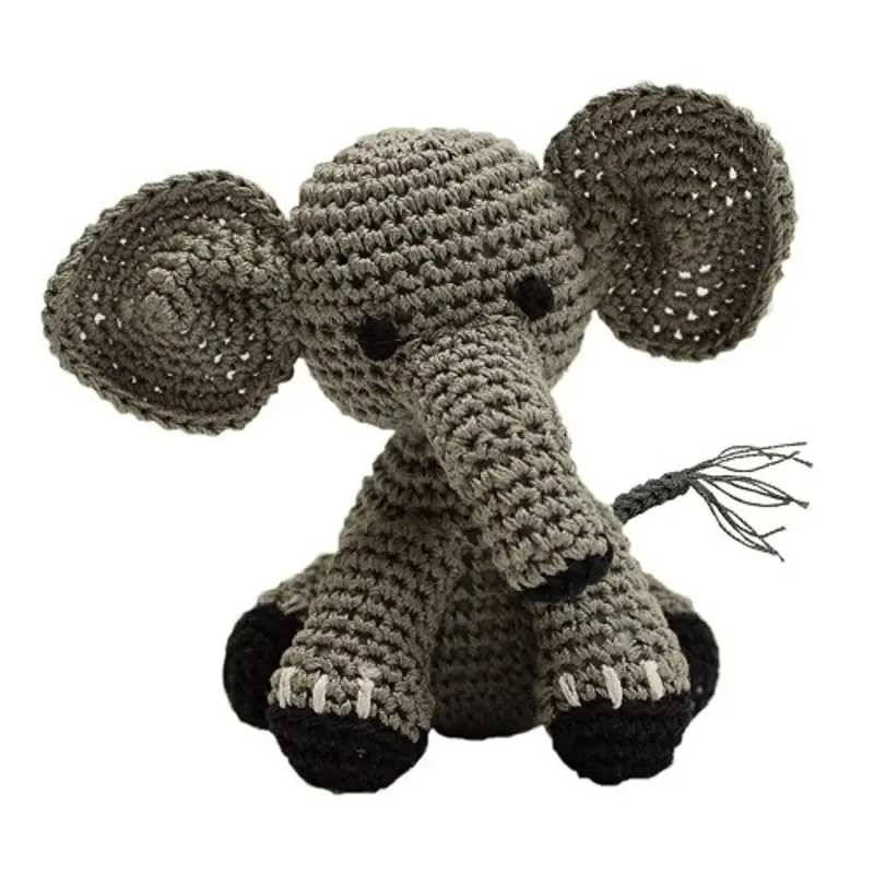 Knit Knacks Bubbles The Baby Elephant Organic Cotton Small Dog Toy One Size