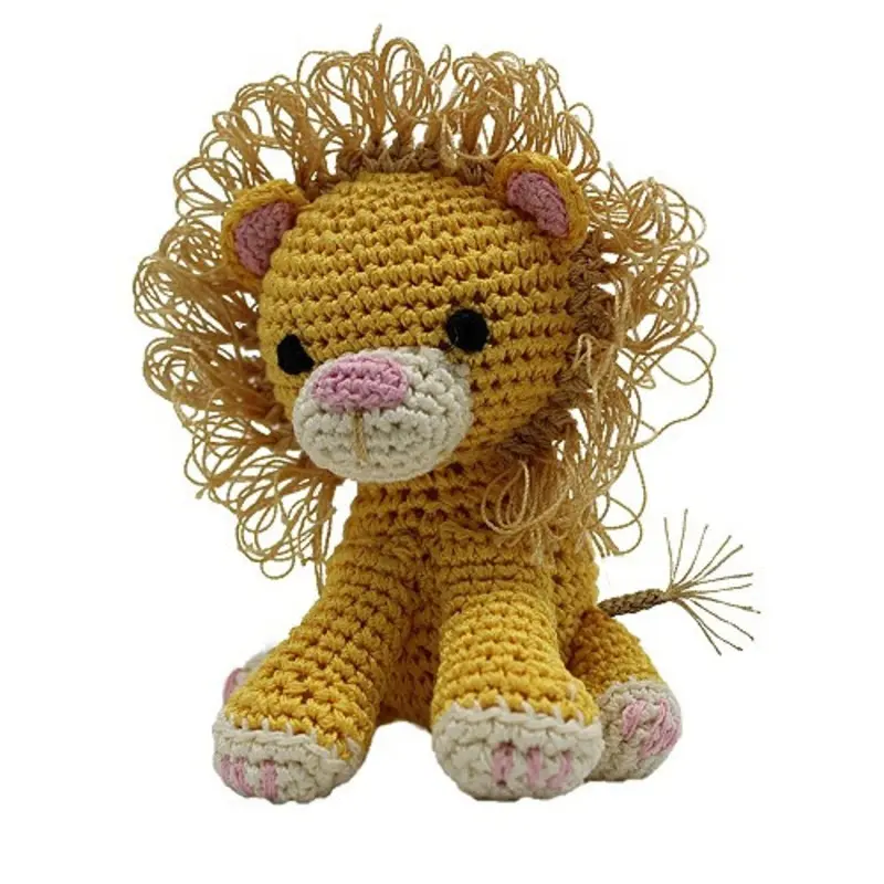 Knit Knacks King Cuddles The Lion Organic Cotton Small Dog Toy One Size