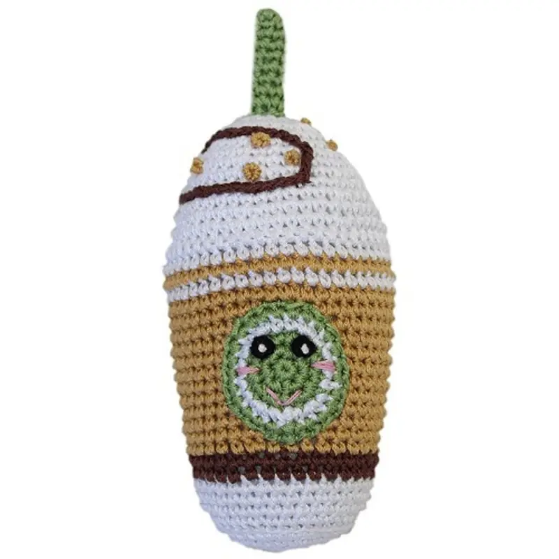Knit Knacks Mocha Grande Organic Cotton Small Dog Toy One Size