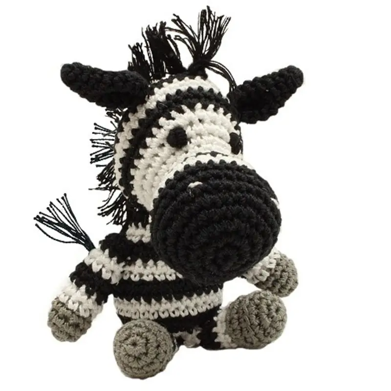 Knit Knacks Zsa Zsa The Zebra Organic Cotton Small Dog Toy One Size