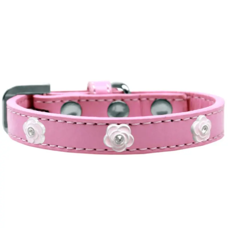 Light Pink Rose Widget Dog Collar - Light Pink