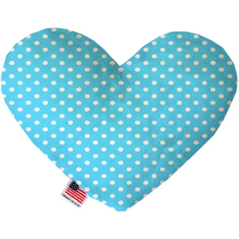 Aqua Polka Dots Bone or Heart Dog Toy, More Sizes
