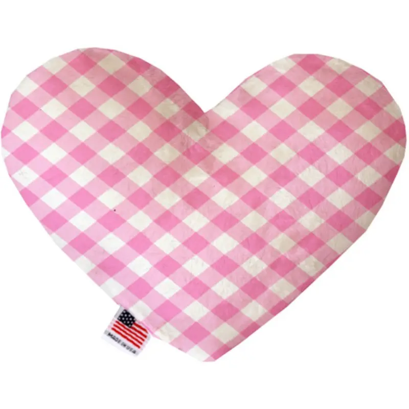 Baby Pink Plaid Bone or Heart Dog Toy, More Sizes