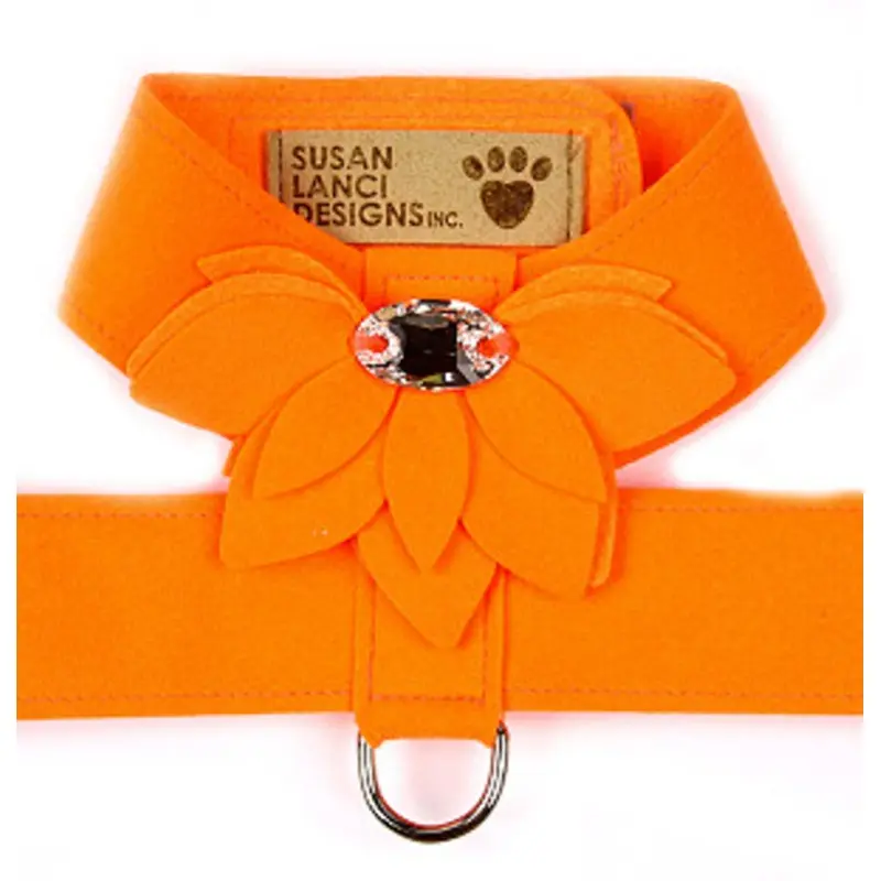 Electric Orange Water Lily Tinkie Dog Harness