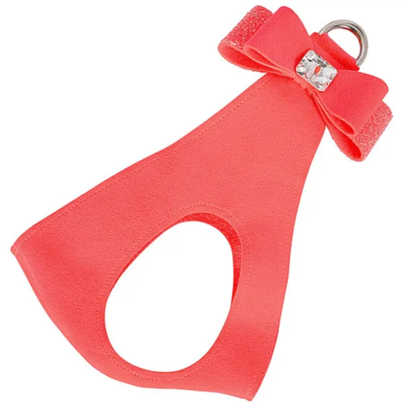 Electric Pink Crystal Stellar Big Bow Dog Step in Harness