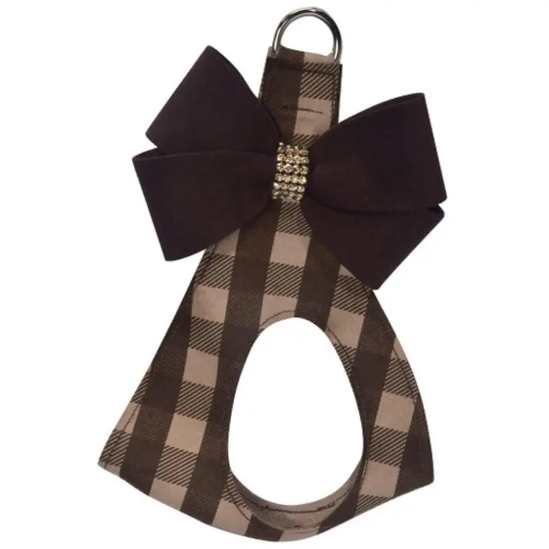 Fawn Gingham Black Nouveau Bow Step In Harness - Custom