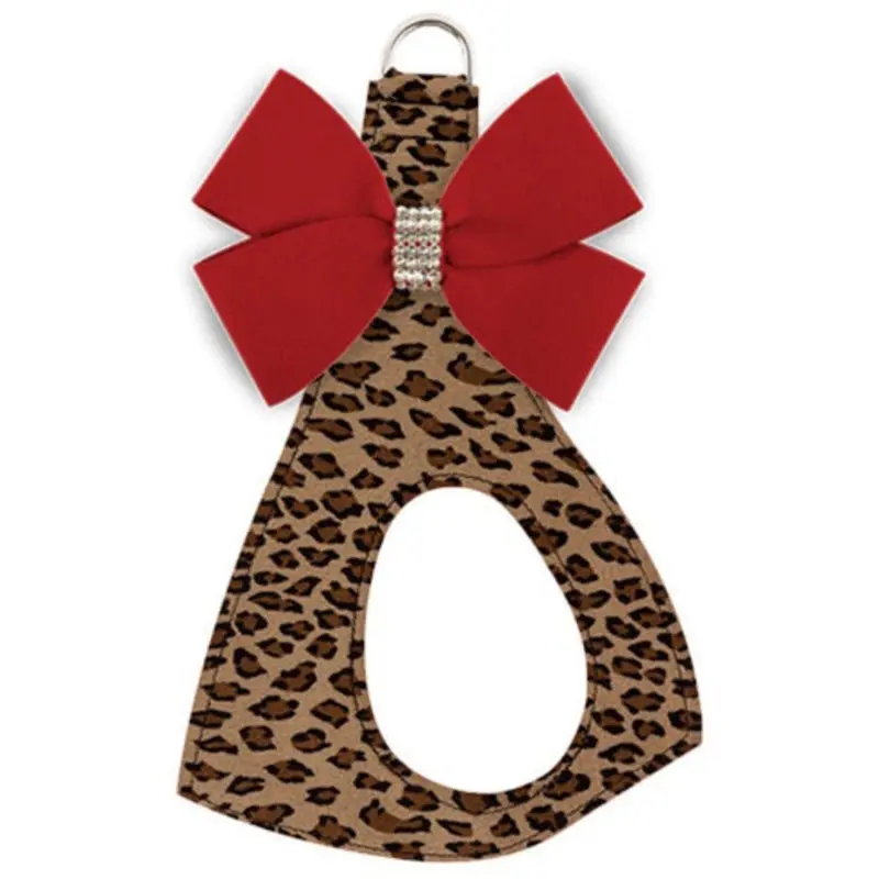 Nouveau Bow Dog Step In Harness - Cheetah Print Base