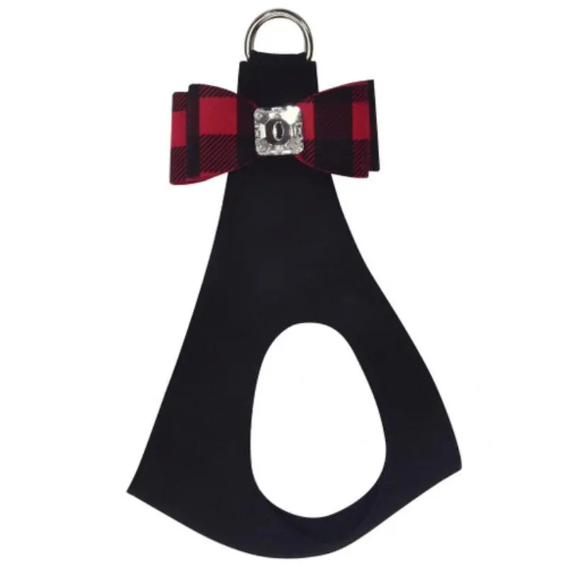 Red Gingham Big Bow Step In Harness - Custom