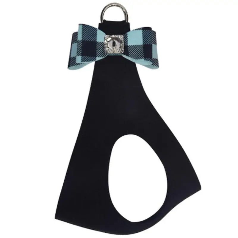 Tiffi Blue Gingham Big Bow Step In Harness - Custom