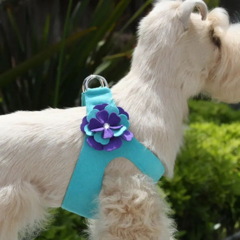 Violet Flowers Dog Step In Harness Non Returnable - Ships in 12 -17 Business days