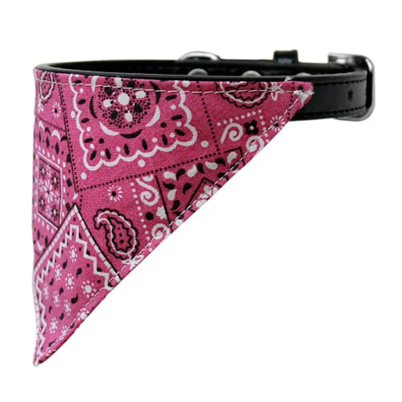 Dog Collar Bandana - Pink Classic Western Bandana Collar 10