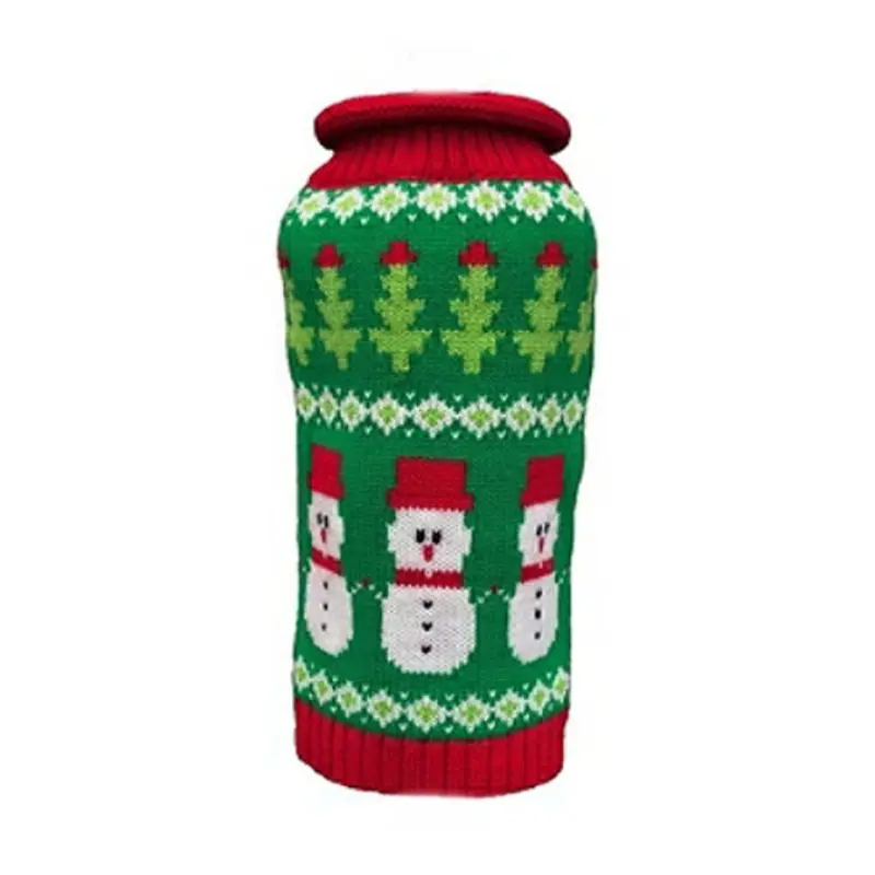 Fair Isle Snowmen Dog Sweater
