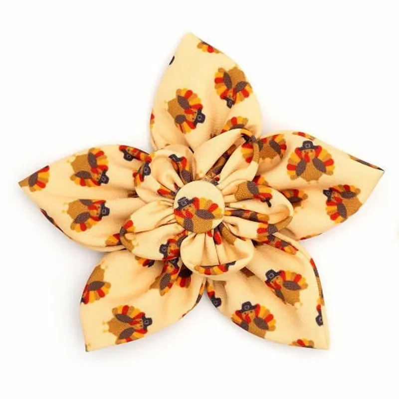 Gobble Gobble Pet Dog Collar Flower Small