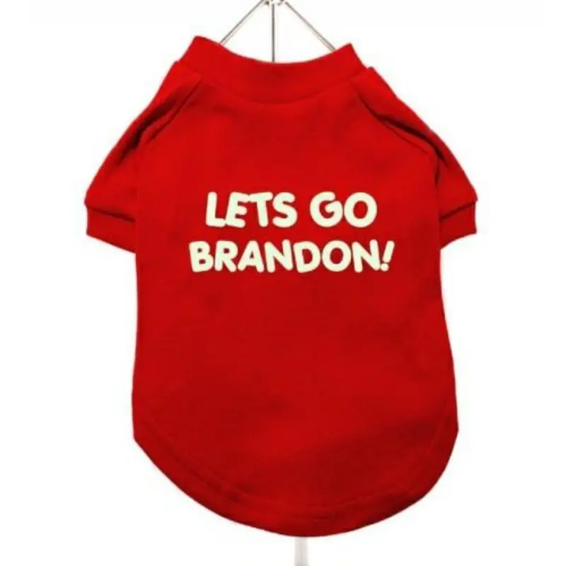 Lets Go Brandon Dog T-Shirt - Red XXS