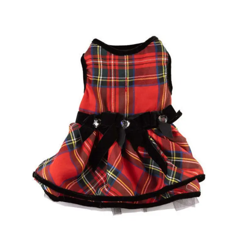 Red Holiday Plaid Dog Dress