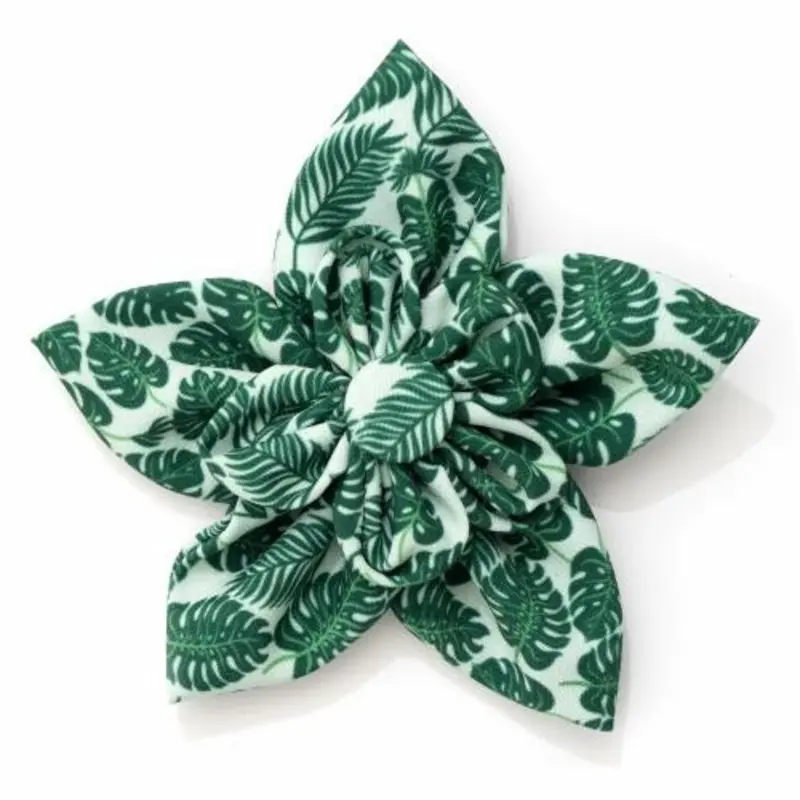 Tropical Leaves Pet Dog Collar Flower Small