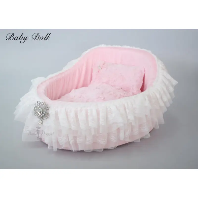 Baby Doll Crib Dog Bed - Pink