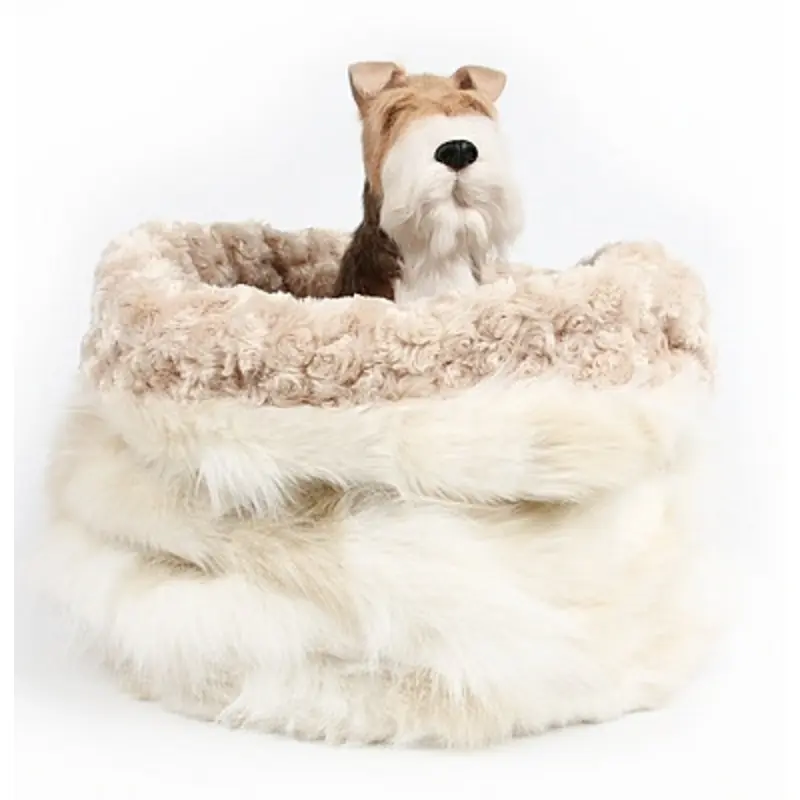 Cuddle Cup - Cream Fox w/ Camel Curly Sue by Susan Lanci Designs Special Order Item