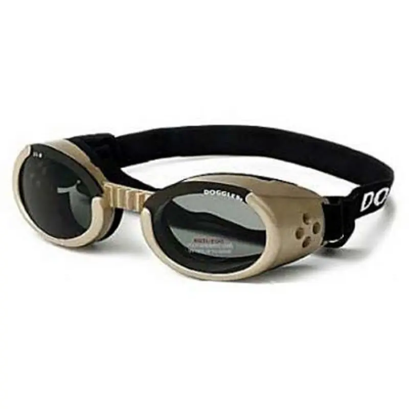 Chrome ILS Doggles with Smoke Lens Dog Sunglasses XS