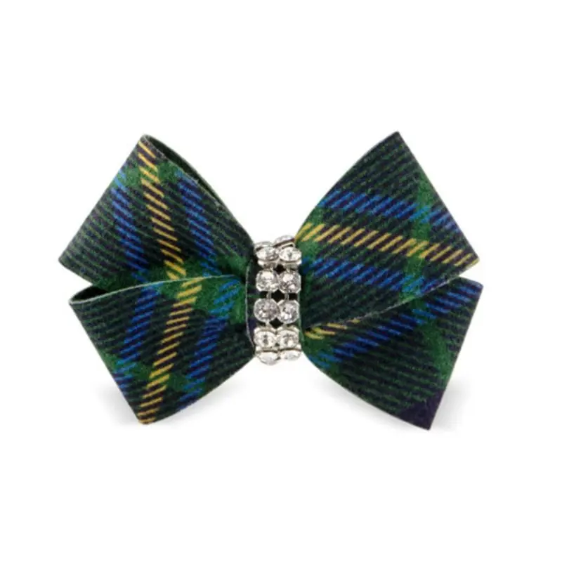 Forest Plaid Nouveau Bow Hair Bow Barrette