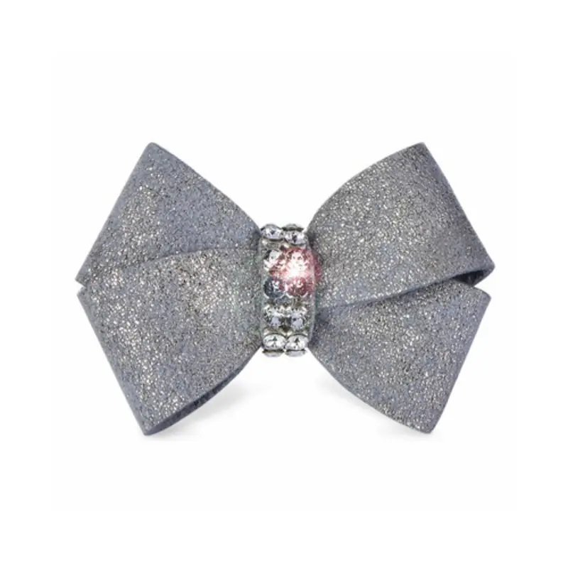 Glitzerati Platinum Nouveau Bow Hair Bow Barrette