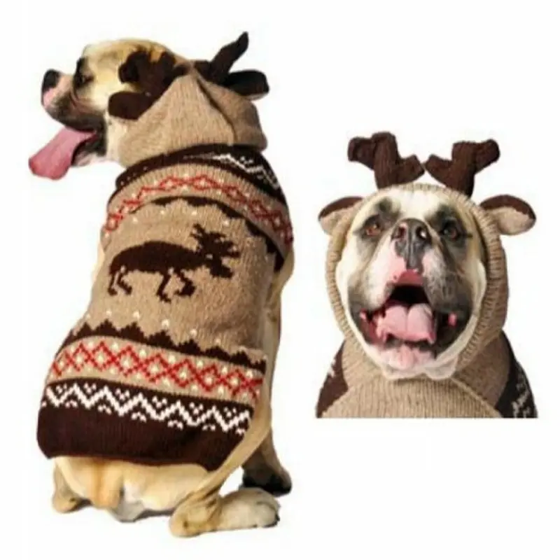 Moosey Hoodie Knit Dog Sweaters with Ears XXS