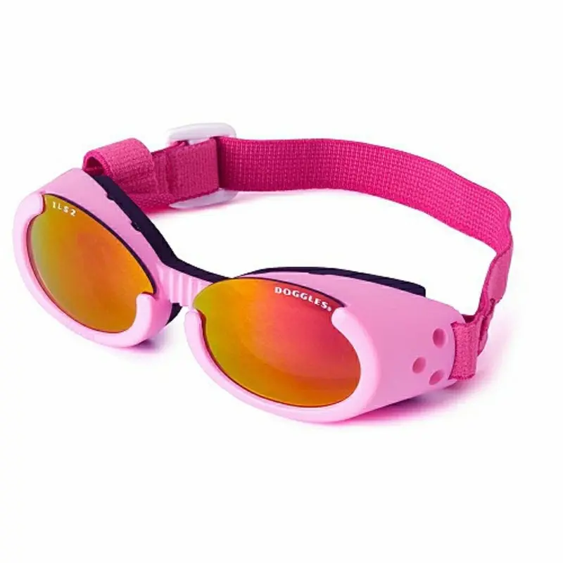 Pink w/ Sunset Mirror Lenses ILS Dog Sunglasses XS