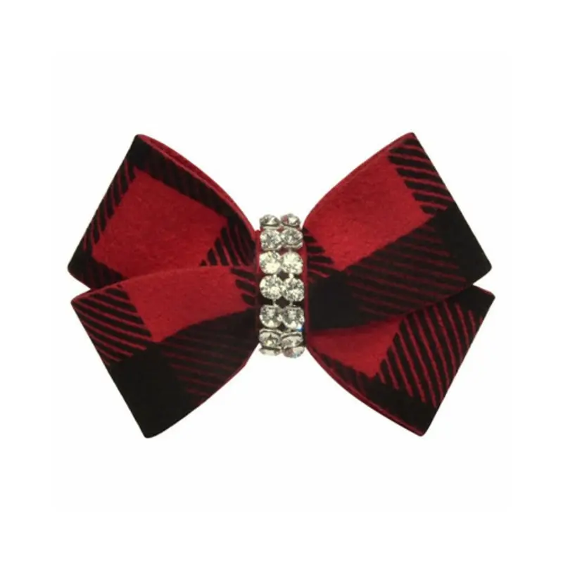 Red Gingham Nouveau Bow Hair Bow Barrette