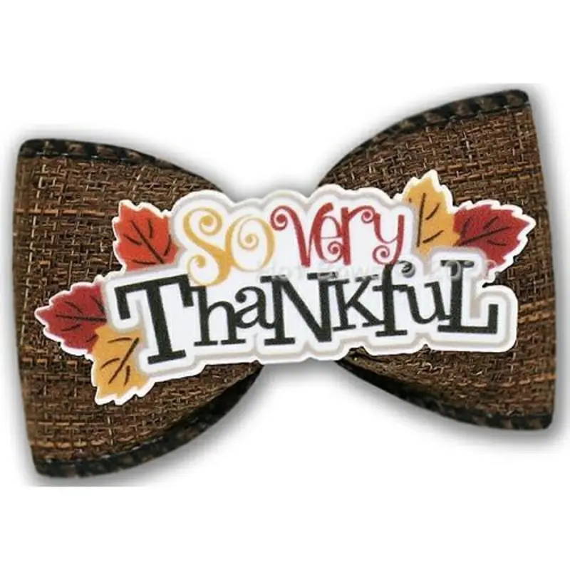 Very Thankful Dog Bow Barrette - Larger Dogs French Clip 1" Long